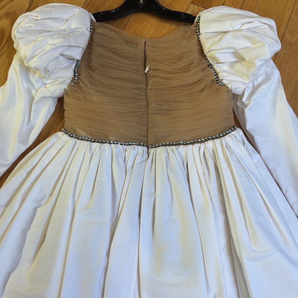 KHAITE Tracy Crystal Embellished Mini Ruched Cotton Dress In White - Picture 8 of 14
